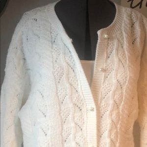Vintage White Cardigan sweater -
